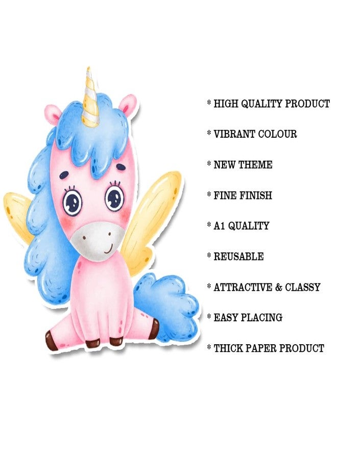Suruchi Strokes Unicorn Theme Birthday Party Decoration | Banner | Hangings | Frill | Poster | Cake Topper | Gifts Tags | Combo | Eye Mask | Props (Cake Topper) - Image 5